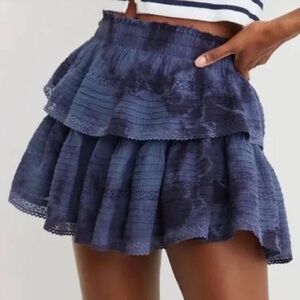 Aerie Rock n Ruffle blue mini skirt!